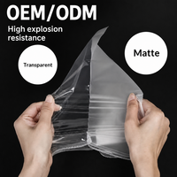 Sacs d'emballage CPE en stock, transparents/mats sur une face, avec fermeture éclair refermable pour sous-vêtements, chaussettes, t-shirts