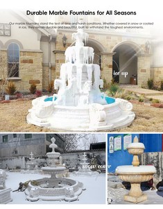 YOUFINE Grande Fontana a Tre Livelli in Marmo Travertino con Scultura <span class=keywords><strong>di</strong></span> Cavalluccio Marino Intagliato, Elemento Acquatico per <span class=keywords><strong>Palazzi</strong></span> Europei - Product Image 4