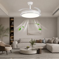 Ventilateur de plafond 42 pouces avec lampe LED 96W, kit d'éclairage 3 en 1, moteur réversible, télécommande 6 vitesses, pour salon, cuisine, intérieur