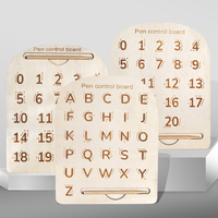 Tableau de contrôle éducatif en bois double face Montessori pour enfant d'âge préscolaire formation à l'écriture de l'alphabet pour enfants CE