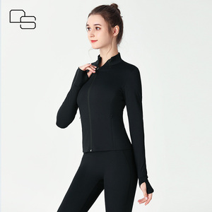कस्टम काले हरे रंग की लंबी आस्तीन त्वरित सूखी महिला योग शीर्ष पर - Product Image 4