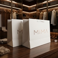 Sac fourre-tout en papier de qualité supérieure sur mesure, sac cadeau gousseté avec logo en relief pour boutique de vêtements et magasin de détail