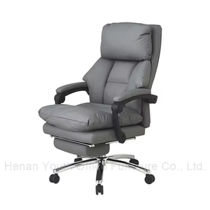 Giá rẻ nội thất văn phòng massage mềm Ergonomic điều hành ngồi có thể ngả Ông Chủ ghế màu đen PU da ghế văn phòng với chỗ để chân - Product Image 1