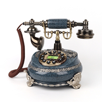 Téléphone fixe antique Cheeta CT-CID8026 de couleur bleue avec écran LCD pour la maison et le bureau