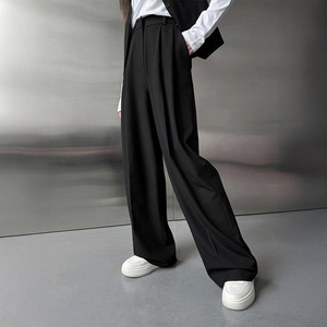 <span class=keywords><strong>Pantaloni</strong></span> Palazzo da <span class=keywords><strong>Donna</strong></span> Grigio Scuro a Vita Alta <span class=keywords><strong>con</strong></span> Doppia Piegatura, Gamba Larga, Vestibilità Ampia, Lunghezza al Pavimento, <span class=keywords><strong>con</strong></span> Tasche <span class=keywords><strong>Laterali</strong></span> - Product Image 2