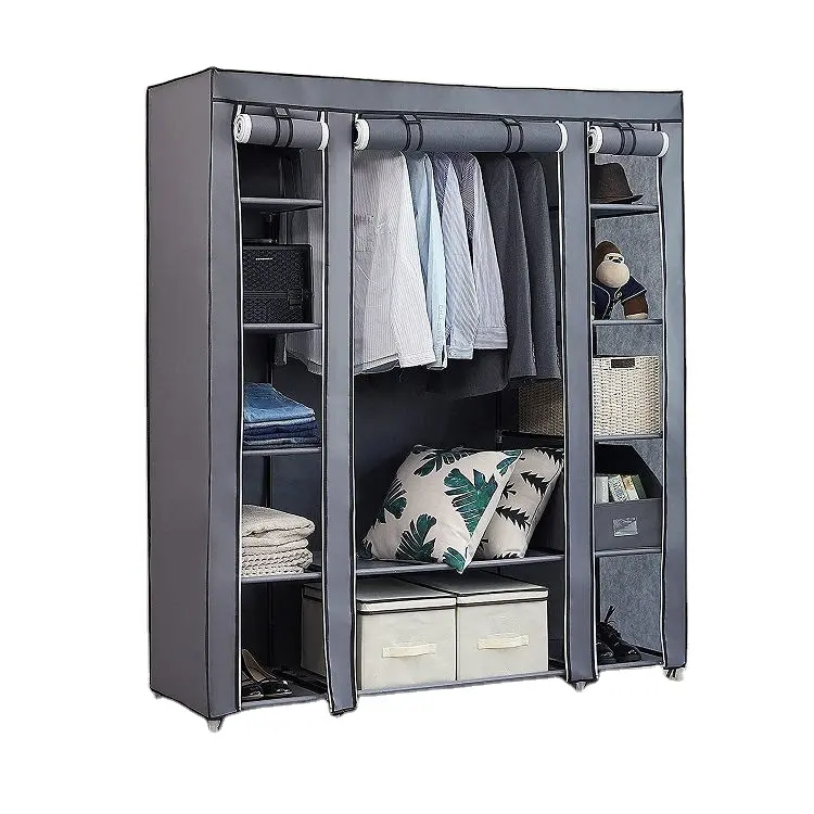 Fabric Non Woven Oxford Portable Wardrobe Cabinet Furniture Bedroom Clothes Storage Closet