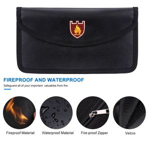 CUSTOM Two Pockets Small Fireproof Storage Pouch Sleeve Waterproof Anti-Signal Interference Money Bag Safe Envelope Pockets - Product Image 3