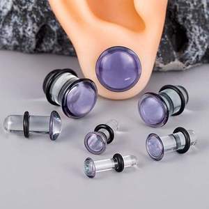 Lotus Organic Glass Ear Gauges Stretching Taper Expander Razy Domed Single Flare Plugs Tunnel Body Piercing Jewelry - Product Image 5