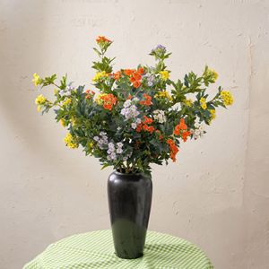 Arrangement floral artificiel CallaFloral, fleurs colorées mélangées, décoration intérieure, matériau polyester, branche unique, présentation en vase - Product Image 1