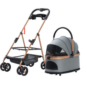 Chariot pour animaux de compagnie pliable léger à quatre roues, écologique, en tissu Oxford, chariot pour bébé Teddy avec une capacité de 20 kg pour les petits animaux - Product Image 1