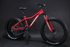 Vélo VTT Neige Personnalisé d'Usine 26 Pouces à Pneus Larges, Roue à Trois Rayons Noirs, 27,5 Pouces, 21 Vitesses, en Acier - Product Image 4