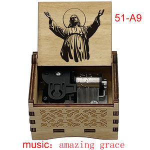 Caja de Música Vintage de Madera con la Canción de Góspel "Amazing Grace", Regalo Cristiano Perfecto - Product Image 2