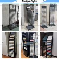 Nouveau style affichage pierre couche naturelle multi debout marbre vertical métal tuile échantillon rack salle d'exposition panneau quartz présentoir
