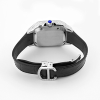 Montre mécanique de luxe en moissanite avec testeur de diamants, montre pour homme en acier inoxydable sertie de diamants VVS, montre de rappeur