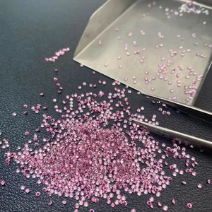 Ukuran Kecil 1.5Mm Batu Moissanite VVS1 Clarity Warna Pink Putaran Cut Moissanite Diamond