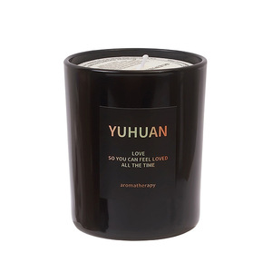 Vela Aromática Yuhuan en Cilindro de Vidrio Negro, Decoración para el Hogar, Ayuda para Dormir - Product Image 1