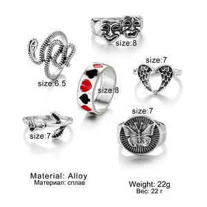 Anillos de moda Retro estilo Punk de 24 piezas estilo Retro borde cruzado oscuro Hip Hop calavera araña solitario hecho de aleación - Product Image 2