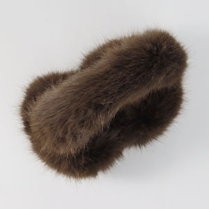 Прямые продажи с фабрики, складные зимние теплые пушистые плюшевые наушники из искусственного меха кролика на заказ для женщин - Product Image 3