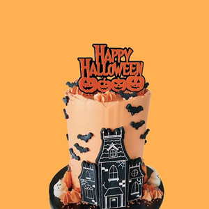 Honey And Sweetness Halloween Acrylic <b>Cake</b> <b>Decorations</b> Double Layer Happy Halloween <b>Cake</b> Plugin Party <b>Supplies</b> - Product Image 1