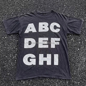 T-shirt homme vintage délavé et usé, personnalisé, en coton, de haute qualité, avec logo personnalisé imprimé à l'écran. - Product Image 2