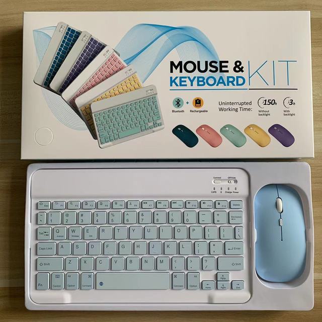 Wireless Keyboard BT Mouse Combo USB 2.4G Mouse Ultra Slim Portable Mini Office Wireless Keyboard for Pad PC Computer Tablet