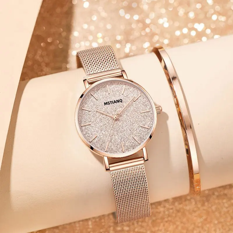Luxe Horloge Voor Vrouwen Mode Rvs Steel Band Horloge Elegante Waterdichte Dames Bursting Sky Star Watch Reloj