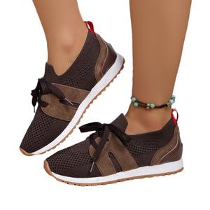 QLFashion zapatos deportivos plataforma malla 43 con cordones para mujer de una sola capa europea y americana Four Seasons - Product Image 5