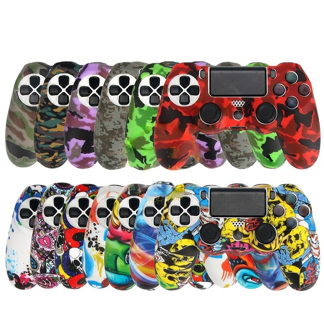 WEIAI Water Transfer Printing Silicone Skin for PS4 Slim Pro Controller Silicone Protective Skin Cover Case