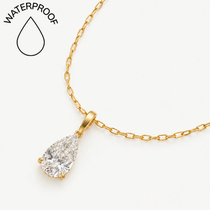 Collana con Pendente Solitario a Goccia in Zirconia Cubica Placcata Oro 18K Impermeabile Personalizzata all'Ingrosso per Gioielli da Donna da Indossare Ogni Giorno - Product Image 1