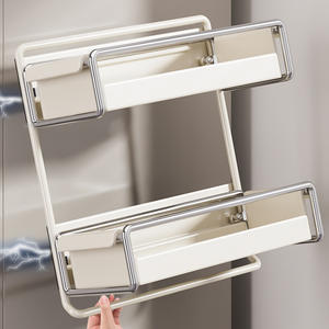 Étagère magnétique Haier pour réfrigérateur, organisateur de rangement latéral mural avec porte-serviettes en papier et crochets pour la cuisine - Product Image 4