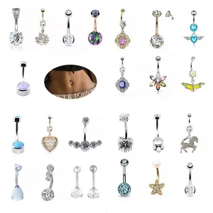 Multiple Style Options Belly Piercing Jewelry Support Customization Belly Pierce Titanium Stainless Steel Belly Button Piercings