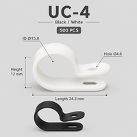 Serre-câble en plastique de type R, support de câble multi-tailles, clip flexible pour câbles électroniques, applications de fixation de câbles réseau et d'alimentation