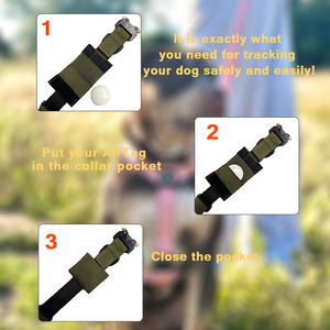 Hondenriem met AirTag-houder, luxe verstelbare hondenhalsband, 4cm x <span class=keywords><strong>5cm</strong></span>, op maat gemaakt - Product Image 6