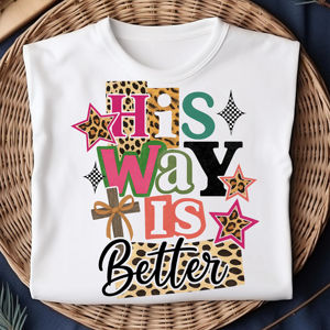 그의 방식이 더 좋다 DTF 전사 레트로 기독교 코켓 프레스 준비 완료 레오파드 성경 구절 트렌디 예수 아이언온 DTF 티셔츠용 - Product Image 2