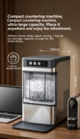 Machine à glaçons moulés à poser sur comptoir, certifiée CE, fabrication rapide de glaçons, grande capacité de stockage, en acier inoxydable, pour la maison, le bar, le café