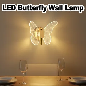Lampe murale Led tricolore en acrylique, lumières décoratives pour salon, appliques pour chambre à coucher, intérieur moderne et élégant en métal - Product Image 1