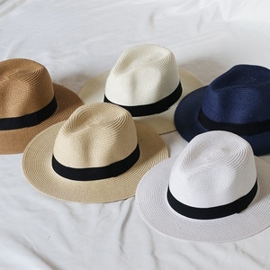 Bộ Sưu Tập Mới Trung Quốc Droppshipping Cô Gái Mùa Hè Đồng Bằng Giấy Mặt Trời Rơm Panama Mùa Hè <span class=keywords><strong>Hat</strong></span> Phụ Nữ Với Ribbon Cho Phụ Nữ Mùa Hè - Product Image 5