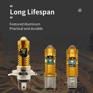 AlcantaLED lampu LED Hi <span class=keywords><strong>Lo</strong></span> motor, Kit konversi lampu depan LED motor H4 H6 BA20D 6000k - Product Image 5