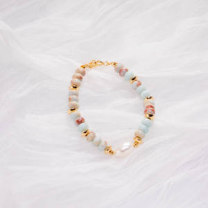 Pulsera de Perlas de Agua Dulce con Cuentas de Piedra Verde Natural, Joyería de Moda Vintage de Plata S925 para Niñas, Regalos de Joyería Diaria - Product Image 1