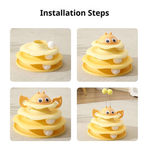 Juguete Clásico para Gatos Jóvenes, Tabla Giratoria con Abejas para Entretenimiento, Relajación y Movimiento Interactivo para Mascotas - Product Image 5