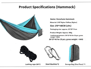 <span class=keywords><strong>Hamaca</strong></span> Moderna, Resistente, Plegable y Portátil para Exteriores, de Tela de Paracaídas de Nailon, con Logotipo Personalizado, Individual/Doble, para Camping y Parque - Product Image 6