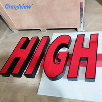 Kotak Lampu Logo Akrilik 3D LED Backlit untuk Luar Ruangan, Papan Nama Bisnis, Huruf Saluran Kustom, Papan Iklan Elektronik RGB Tahan Air