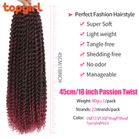 Afro curly Ombre Brown Crochet Hair Passion Twist Diy Braids Hair Water Wave Extension de cheveux synthétiques tressés pour femmes noires