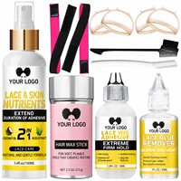Kit d'installation de perruque Lace Front : Colle, Outils, Bandes, Bonnets et Accessoires Capillaires