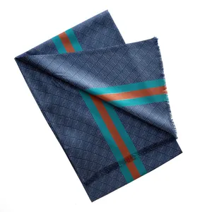 Men's 100 Silk Scarf Double Layers Fashion Neckerchief Formal Casual Dot Small Circle Blue style for men