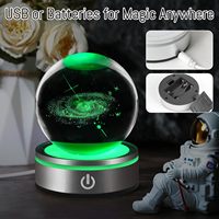 Lampe de nuit en cristal 3D Galaxie, lumière LED multicolore à transformation de couleurs, cadeau d'anniversaire pour étudiant, science, astronomie