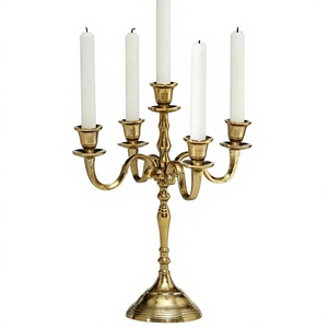 Gold Finish Luxury <b>Candelabra</b> 5 Arms Modern Design Metal Crafts Candle Holder For Table Decoration Wedding occasion And Events - Product Image 1