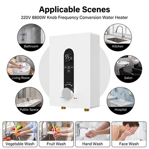 Calentador de <span class=keywords><strong>Agua</strong></span> Eléctrico Instantáneo sin Tanque de 8800W 220V, <span class=keywords><strong>Agua</strong></span> Caliente Ilimitada Bajo Demanda con Pantalla LED para Ducha, Cocina y Baño - Product Image 3