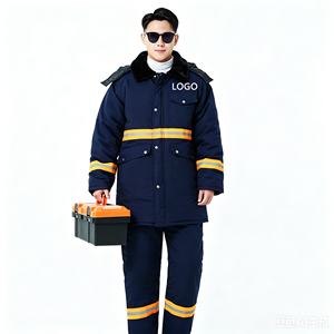 Pantalon <span class=keywords><strong>de</strong></span> <span class=keywords><strong>travail</strong></span> pour garçons, chaud, anti-plis, haute visibilité, avec bretelles longues, rembourré en coton, pour entrepôts frigorifiques et réparation automobile - Product Image 4