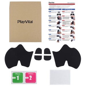 แผ่นยางกันลื่นสีดำรุ่น PlayVital Armored Edition พร้อมปุ่มกดที่ไหล่และสติ๊กเกอร์สำหรับจอย PS5 - Product Image 2